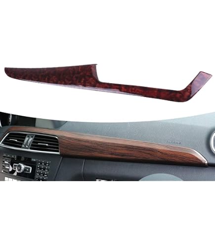 Soillar Brown Agate Wood Grain Center Console Dash Trim Kit For Benz C300 C250 2012-2014