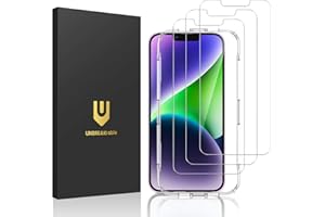UNBREAKcable 3-Pack Screen Protector for iPhone 14, Double Shatterproof Tempered Glass [Easy Installation Frame] [9H Hardness] [99.99% HD Clear] [Case Friendly] for iPhone 6.1 inch
