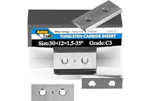Asieg Tool 30x12x1.5mm Carbide Inserts Cutter Blades Knives 10pcs for Powermatic PJ1696 1285 Cantek Planer Jointer Machines S