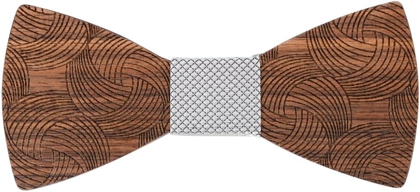 Mr Van Wooden Mens Bow Ties, Natural Walnut Wood Handcrafted Wooden Adjustable Bowties for Tuxedo Wedding Party