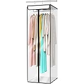 Univivi Clear Garment Bags for Hanging Clothes, Large Clothes Bags for Closet Storage Premium Hanging Garment Storage Bags for Suits, Coats, Dresses, 54" (Clear)