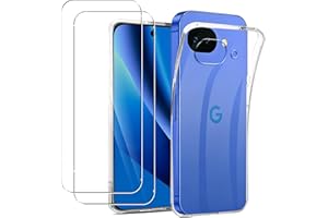 GEJEFA Crystal Clear Case for Google Pixel 10a with 2 Pack Screen Protector, [Anti-Yellowing] Flexible Transparent TPU Anti-S