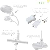 PURElite Multi-Use LED Magnifying Lamp White 1.8x 3x Table Clamp view 3