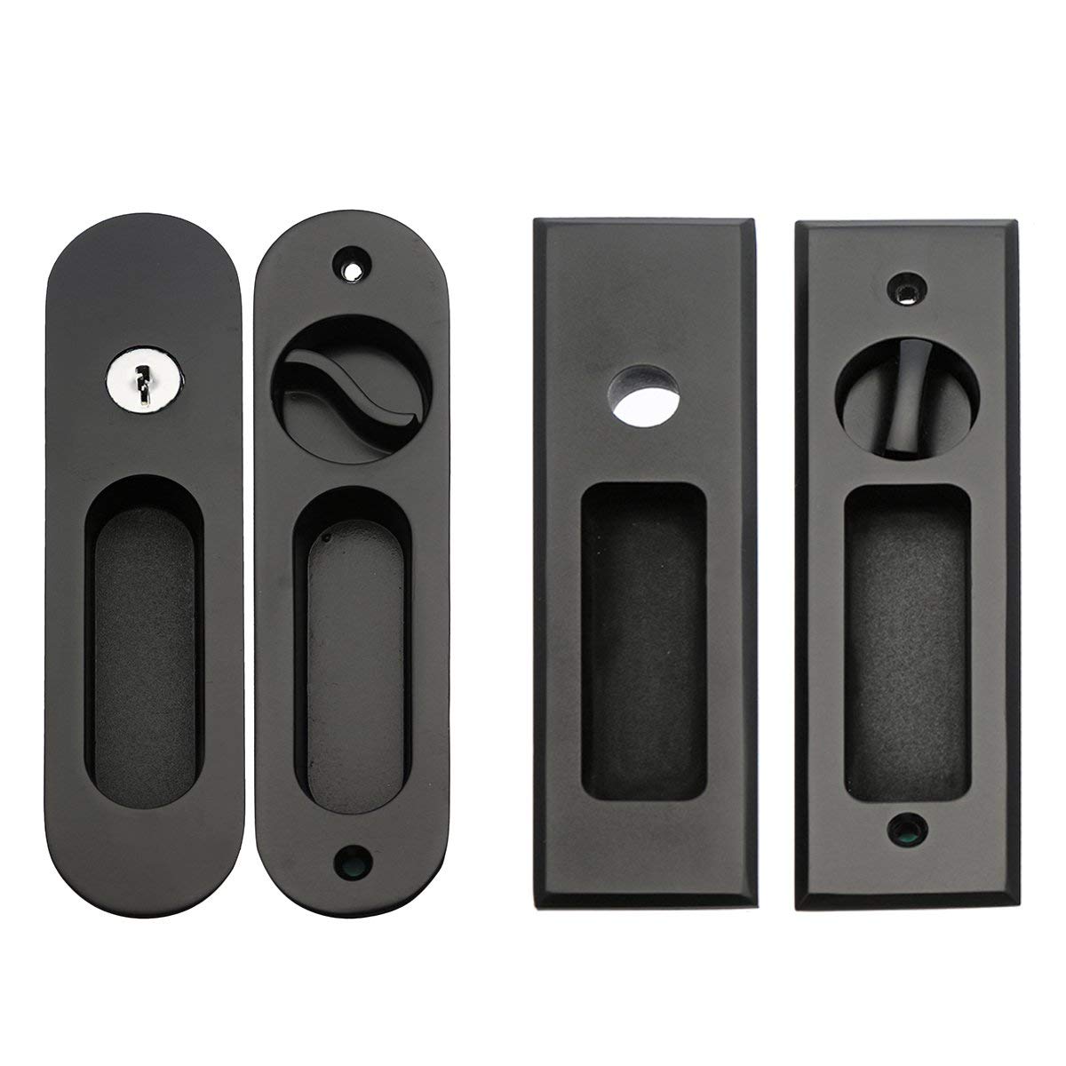 Rishil World Matte Black Sliding Door Lock Flush Handle Amazon In