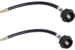 GGC 2 Feet RV Propane Pigtail Hose QCC1 Connector with 1/4'' Inverted Male Flare (2PCS)