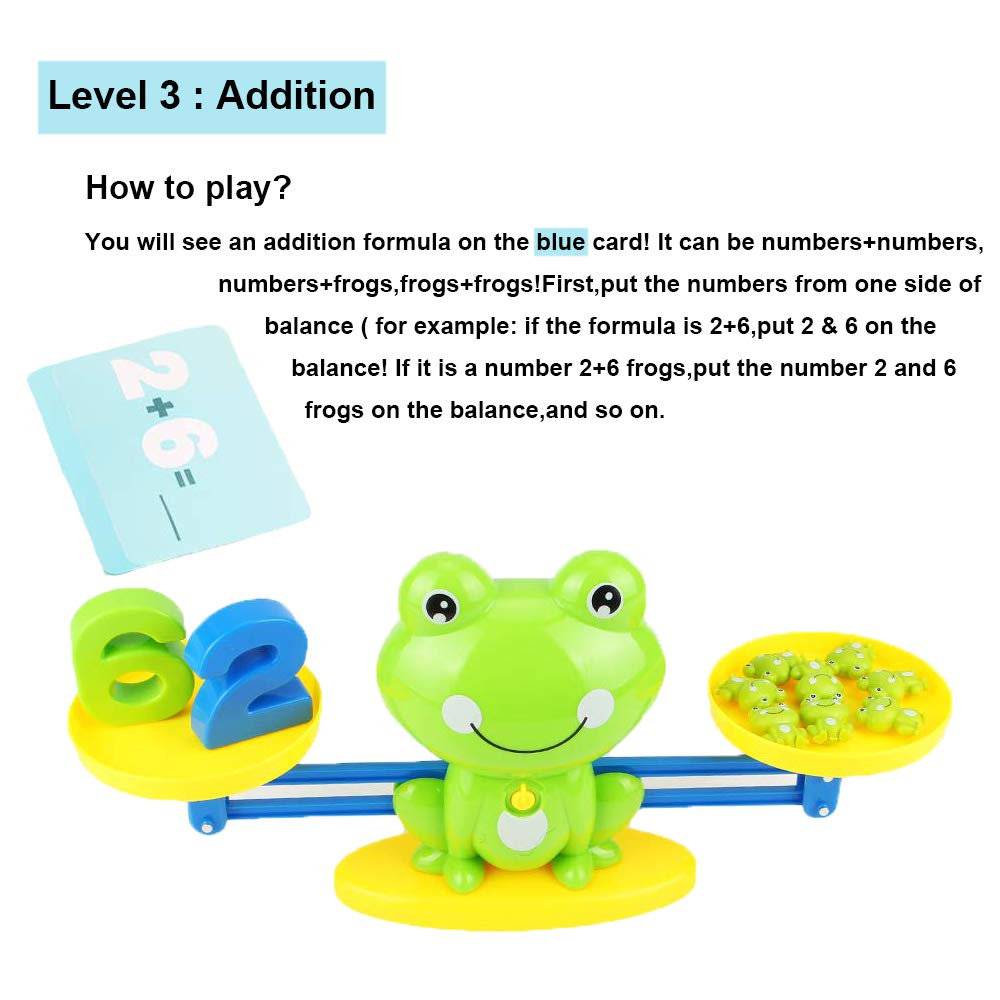 Frog Balance Cool Math Counting Game Educational Early Learning Scale STEM Toys Gifts for Preschool Toddlers Kids Age 3 4 5 6