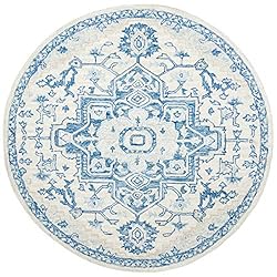 Safavieh Micro-Loop Collection 5' Round Ivory/Blue