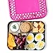 LunchBots Large Cinco Stainless Steel Lunch Container - Five Section Design Holds a Variety of Foods - Metal Bento Box - Dishwasher Safe - Stainless Lid -Pink Dots