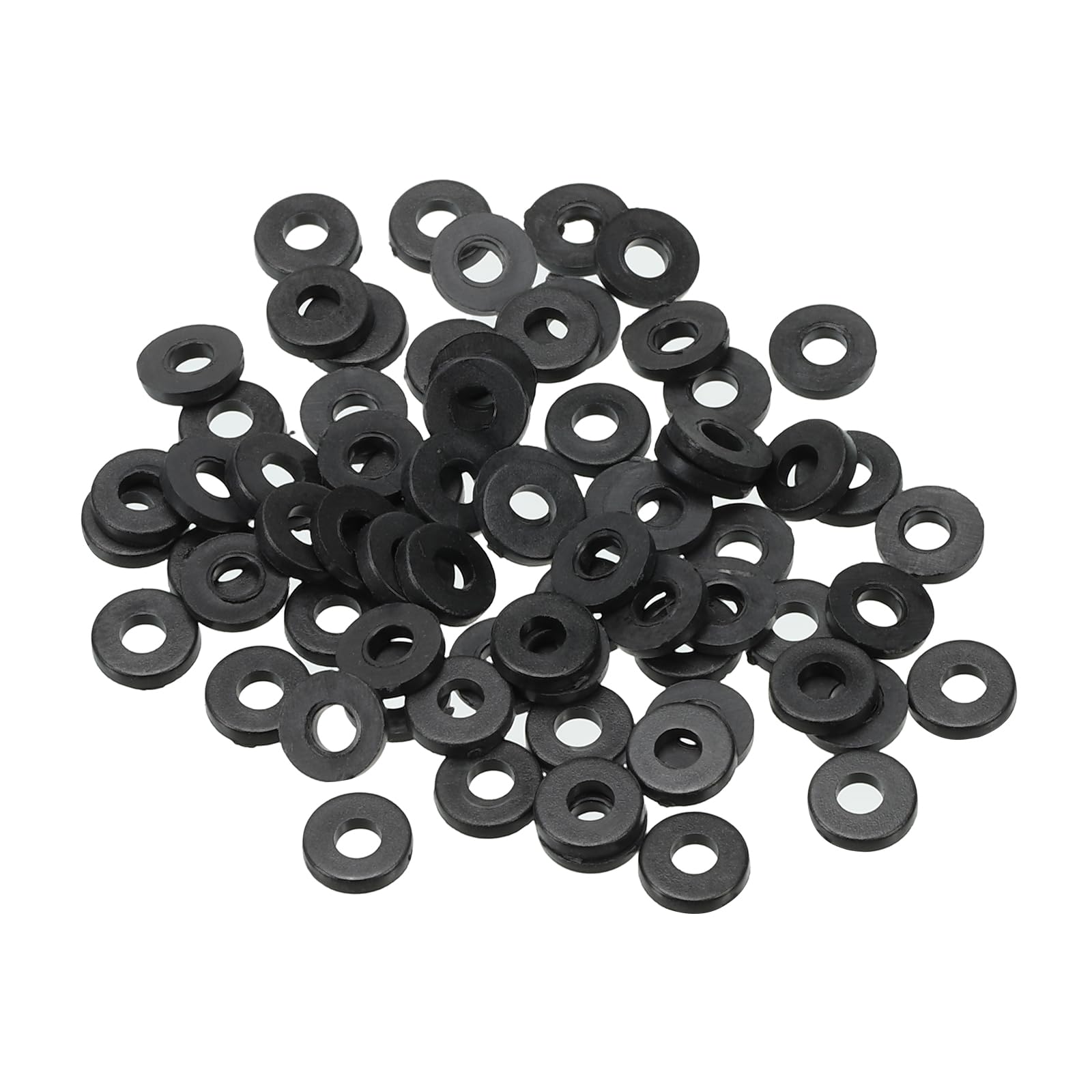 PATIKIL M2 Nylon Flat Washer, 150 Pack 2mm ID 5mm OD 1mm Thick Sealing Spacer Gasket Ring for Faucet Pipe Water Hose Fastener Bolt, Black — image 1