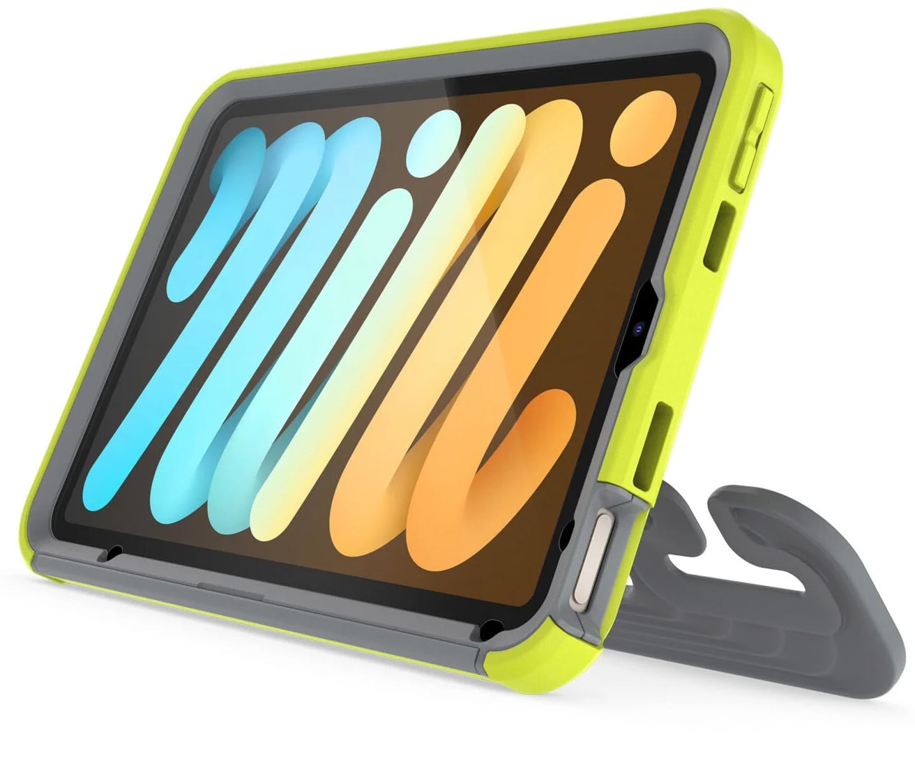 Photo 1 of OtterBox iPad Mini (6th gen) EasyGrab Case for Kids, Built-In Screen Protector, Flexible Stand, Car Mount, Drop+ Impact Protection - Martian Green