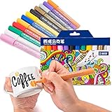 Paint Pens Fine for Rocks,Acrylic Paint Markers for Wood,Medium Point Art Permanent Paint Pens,Paint Markers for Stones,Fabric,Glass,Metal,Ceramics,DIY Art Projects,Set of 12 Colors (12 color)