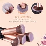 AMMIY 18-Piece Makeup Brush Set Rose Gold Premium Synthetic Wood Handle view 3