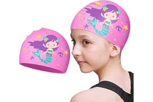 Silicone Swimming Cap for Kids Swim Caps for Girls Waterproof Bathing Cap for Childrenfor Boys Aged 5-12 Cartoon Pattern for 