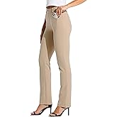 Willit Women's Yoga Dress Pants Straight Leg Work Slacks Stretchy Office Casual 4 Pockets Belt Loops 28"/29"/30"/31"/33"