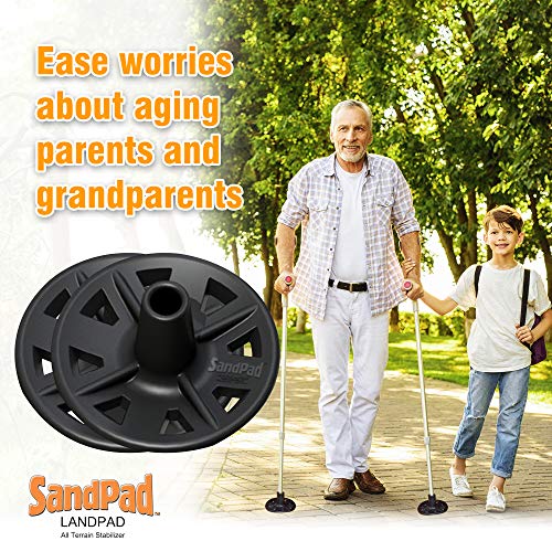 SandPad™ LandPad All Terrain Stabilizer Tips (Paired Pack for Crutches