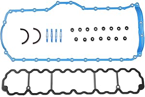 LIMICAR Oil Pan Gasket OS34308R VS50458R, Compatible with 2000-2001 Jeep Cherokee, 2000-2004 Grand Cherokee, 2000-2006 Wrangler TJ 4.0L Oil Pan Gasket Kit