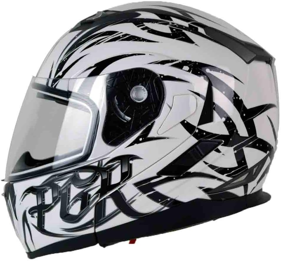 PGR F99 Hunter Modular Flip Up Dual Visor Full Face with Sun Shield DOT APPROVED Motorcycle Touring MAX Helmet