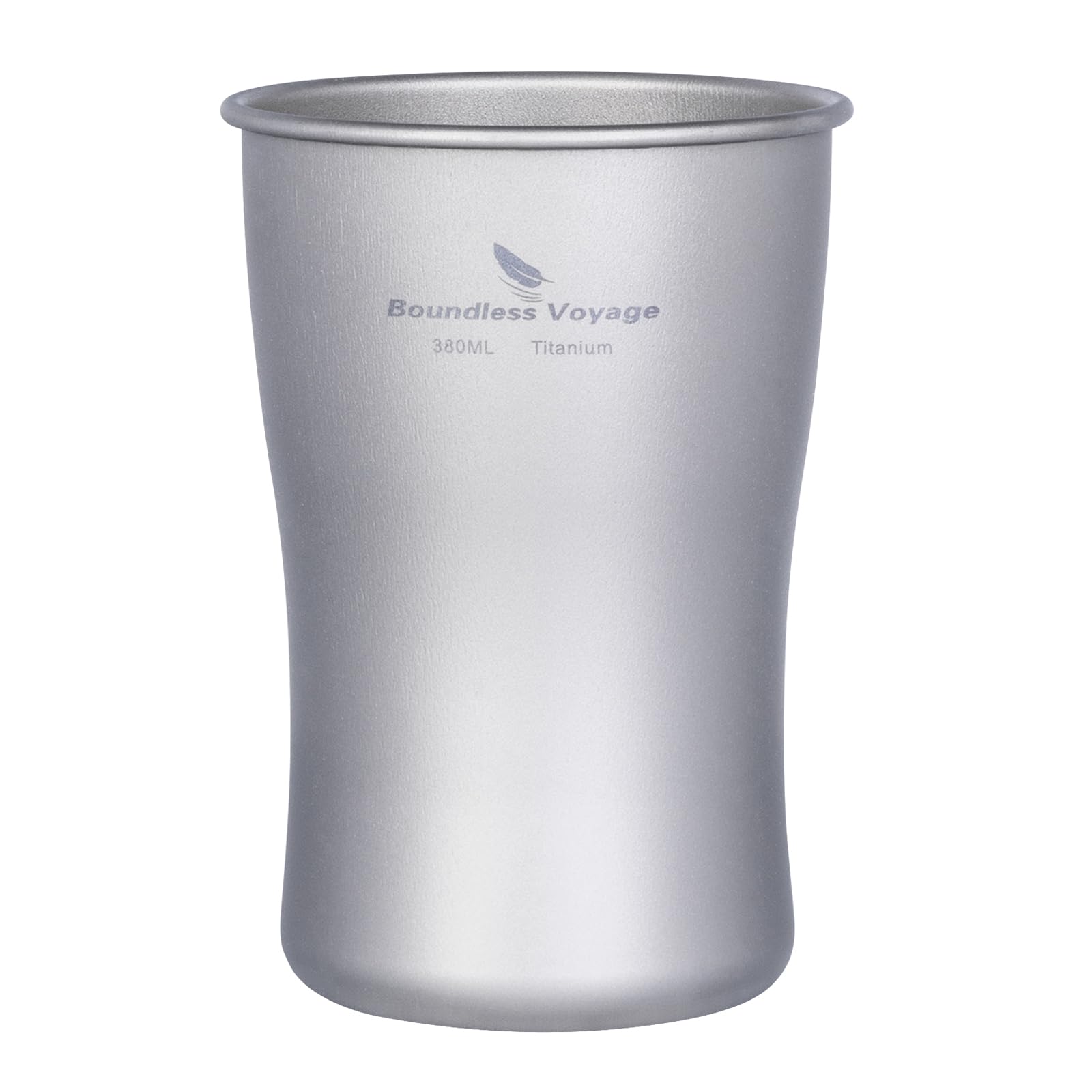 iBasingo 380ml Titanium Camping Cup Lightweight Travel Mug for Iced Coffee Beer Outdoor Hiking Drinking Portable Druable Stackable Drinkware Ti3232D