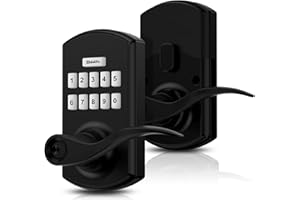 HIDALIFE Keyless Entry Door Lock, Electronic Keypad with Handle, One-Touch Passage Mode Turnpiece, Auto-Lock Wave Lever for F