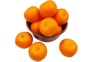 DaKuan 12 pcs Fake Oranges, Simulated Plastic Orange, Artificial Oranges, Decorative Fruit Tray, Used for Furniture Decoration, Decorations for Kitchen, Window Display and Photo Props(2.36×2.95 inch)