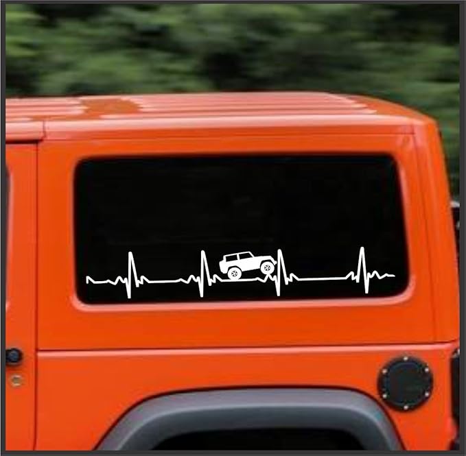 Heart Beat EKG for Jeep Wrangler Sticker/Decal for Car