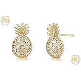 MYEARS Women Earrings Gold Stud 14K Gold Plated Small Simple Hypoallergenic Everyday Jewelry