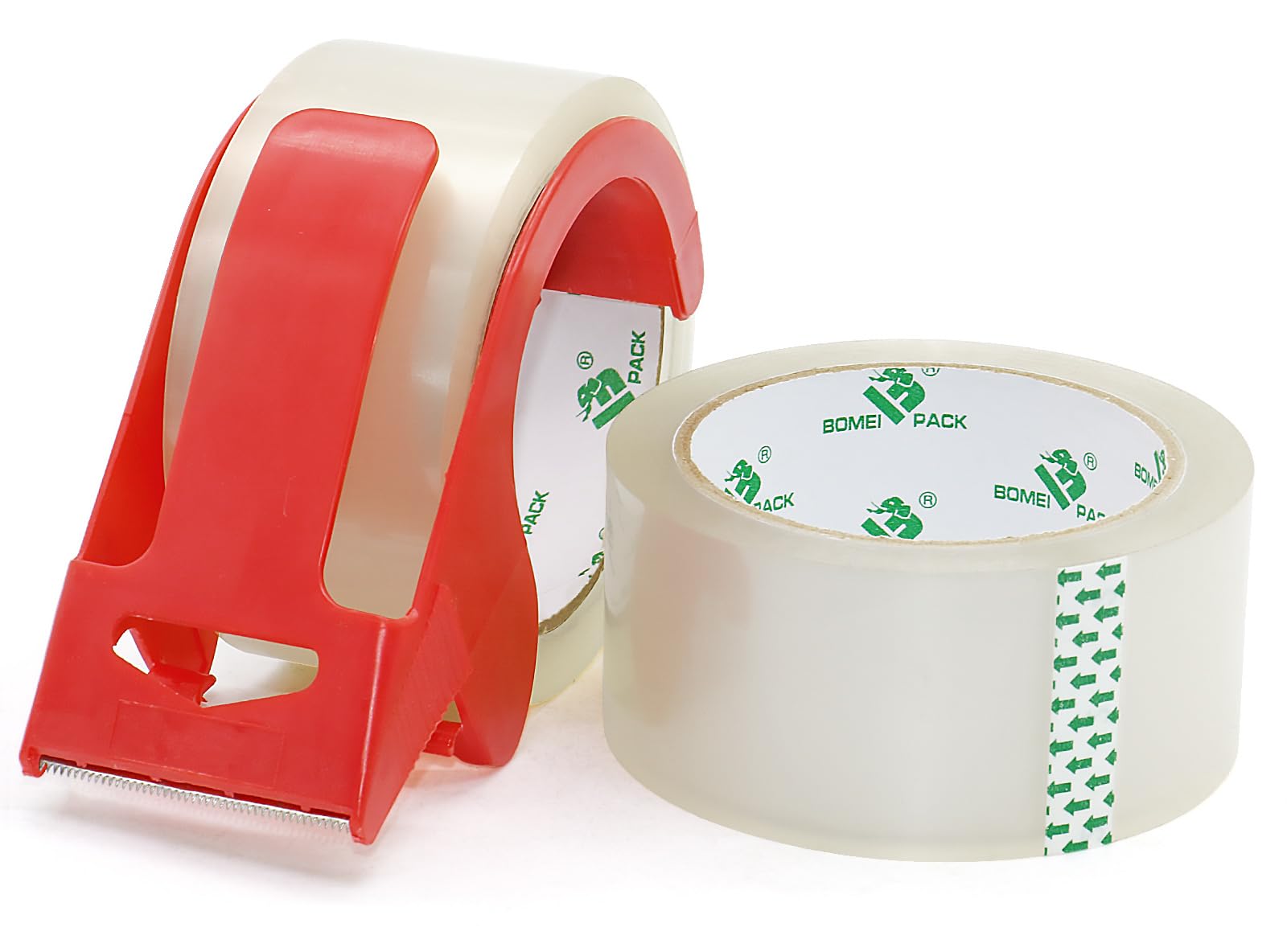 BOMEI PACK 2 Rolls Quiet Box Secure Sticky Clear Packing Tape,No Noise Silent Tape for Heavy Duty Moving Shipping Boxes Sealing,60 mic x 48 mm x 66 m,Noiseless Box Wrapping Tape