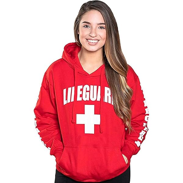 Veste Rouge Sauveteur SKJ - Col Montant, Coton Mélangé, Sérigraphie Longue Durée - 9