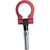 FainWan Track Racing Style Tow Hook Towing Eye CNC Aluminum Screw On Front Rear Bumper Compatible with 3 Series E36 E46 E90 E91 E92 E93 318 320 323 325 328 330 335 M3 1992 to 2012 (Red)