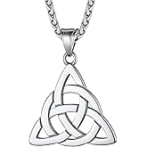 Richsteel Triquetra Celtic Knot Pendant Necklace for Men Women Stainless Steel Irish Knot Amulet Jewelry