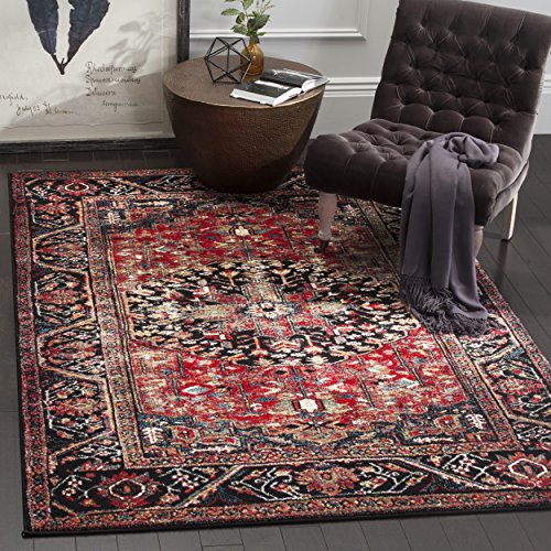 Safavieh Vintage Hamadan Collection VTH215A Oriental Antiqued Red and Multi Area Rug (5'3" x 7'6")