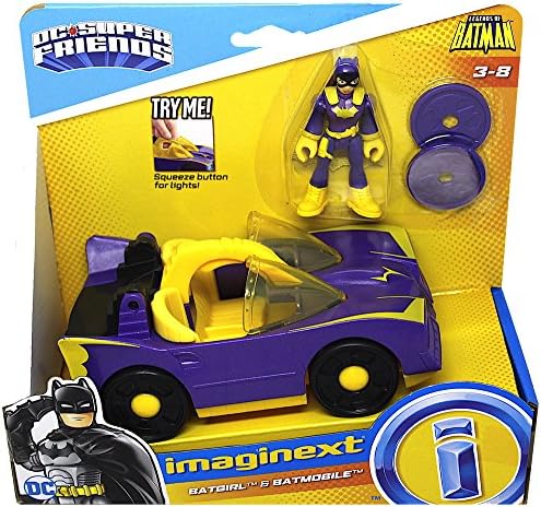 Batgirl &amp; Batmobile With Purple Light Up Headlights Legends of Batman Imaginext