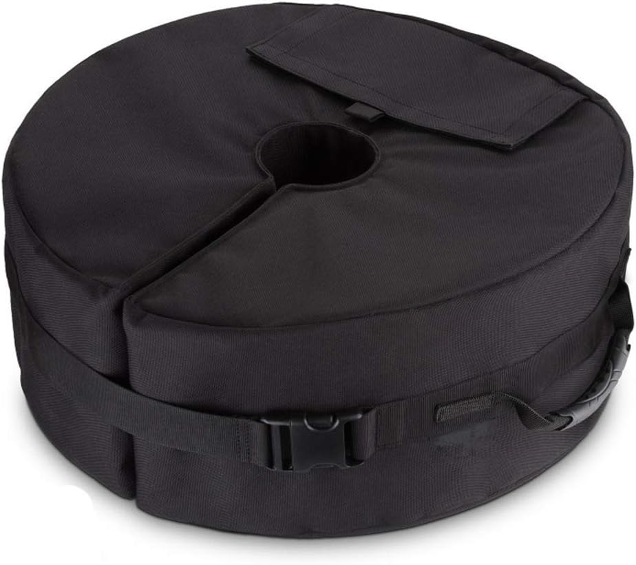 Naiveroo Umbrella Base Weight Bag, Heavy Duty 18" 900D Round Beach Tent Base Sand Bags with Side Slot Opening for Outdoor Umbrella Base Stand (Black)