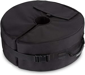 Naiveroo Umbrella Base Weight Bag, Heavy Duty 18" 900D Round Beach Tent Base Sand Bags with Side Slot Opening for Outdoor Umbrella Base Stand (Black)