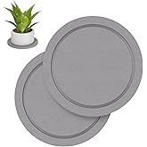 Johamoo Plant Saucer for Indoors, 2 Pack 6 Inch, Instantly Dry Diatomaceous Earth Plant Trays, Stone Plant Pot Saucers Drip & Drainage Tray, Light Gray