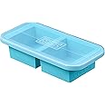 Souper Cubes 2-Cup Freezing Tray, Aqua Color, Pack of 1 with lid