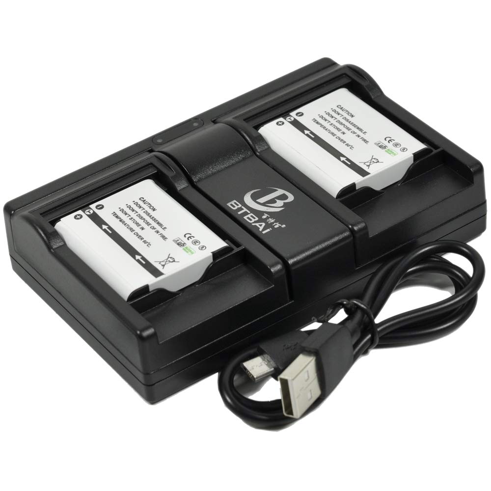 BTBAI 2x LI-50B Battery+Charger USB Dual for LI50B VG-170 VH-510 D-750 D-755 D-760 Mju 750 760 SH-21 SP-720UZ SP-800UZ SP-810UZ SP-815UZ SZ-10 SZ-11 SZ-12 SZ-14 SZ-20 SZ-30MR TG-620 TG-820 TG-870