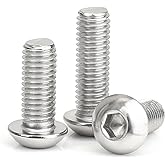 10-32&times;1/2" Button Head Socket Cap Screws, Stainless Steel 18-8 (304), Allen Hex Button Head Screws,100Pcs-Pack