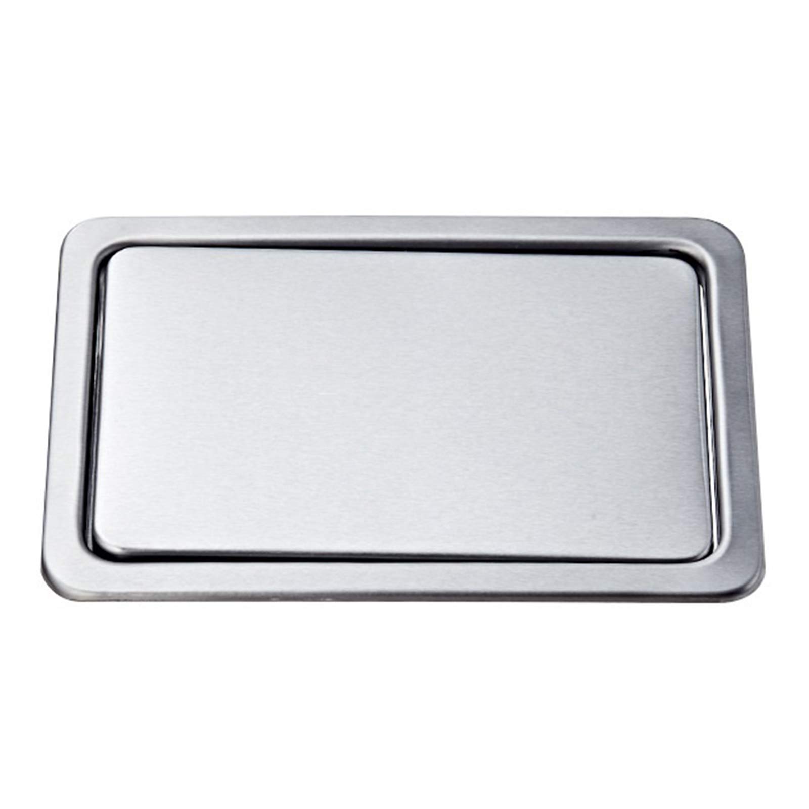 Jroyseter Embedded Type Trash Bin Flap Cover Stainless Steel Built-in Balance Swing Flap Lid Trash Can Lid Kitchen Home Garbage Use