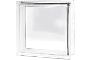 BOLDWAY 1 Pack-7.48"x7.48"x3.54" High Fully Transparency Square Hollow Glass Brick - Used in Building Fields Such as Restaurant partitions,bathrooms,as Well as for DIY Lighting fixtures etc