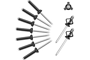 HLOGREE 3/16" x 1" Tri Grip Rivets - 50PCS - Tri-fold Marine Aluminum Pop Rivets with Waterproof O Rings,Tri-Grip Rivets for Boat Canoe,Decorative Blind Rivets Tri Grip Boat Kayak Rivets,Trifold Rivets