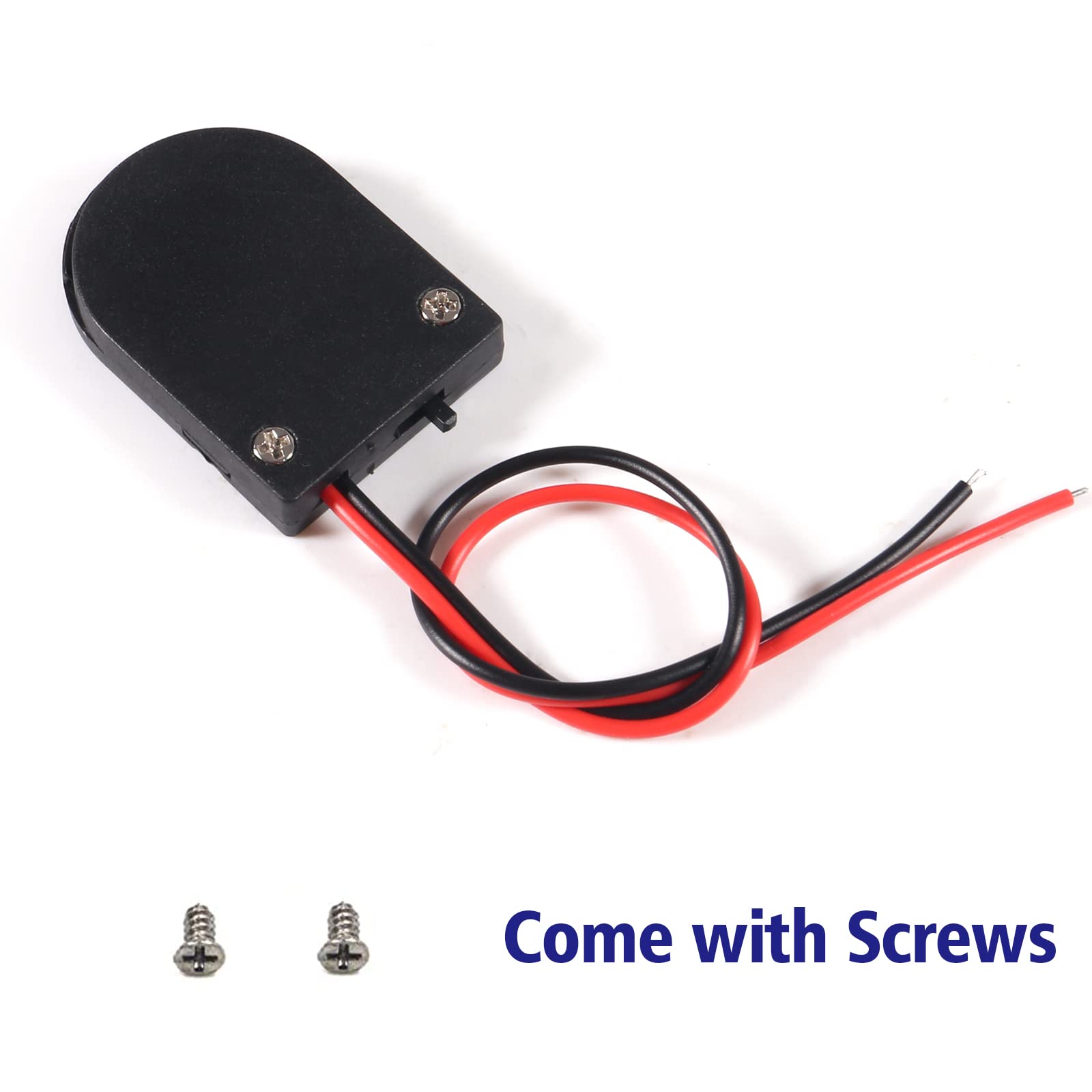 CR2032 Button Battery Holder With Switch – 1 X 3V Coin Cell Holder, 5-Pack, Wire Leads, On/Off Switch, For DIY Electronics