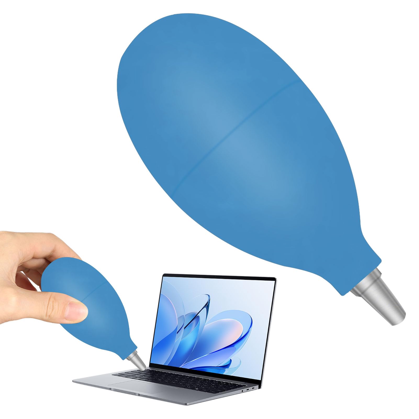 Air Blower Dust Blaster,1 PCS Squeeze Ball Pump Duster for Hearing Aids,Pump Dust Cleaner Hearing Aid Puffer Silicone Air Blower Dust Cleaner for Watch Camera Lens Hearing Aid Cleaning Tool (Blue)