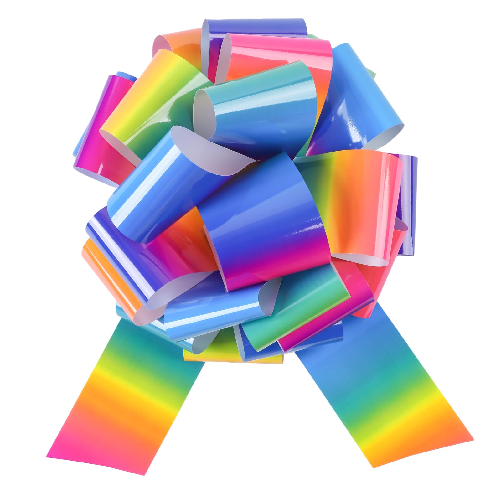 Photo 1 of 2 PCS 12 Inches Pull Bows for Gift Bow Bulk for Presents Package, Gift Baskets, Christmas, Wedding, and Party Decor (Rainbow)
