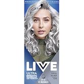 Schwarzkopf LIVE Ultra Brights Steel Silver Semi-Permanent Hair Dye 098, Silver Hair Dye for Bright or Pastel Hair Colour, Vibrant Colour Lasts up to 15 Washes