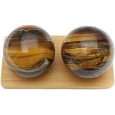 Top Chi Tigers Eye Baoding Balls for Hand Therapy, Exercise, and Stress Relief (Medium 1.6 Inch)