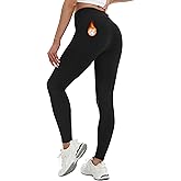 Alaroo Fleece Lined Leggings Women Fall Winter Thermal Warm Elastic High Waisted Tummy Control Workout Yoga Pants