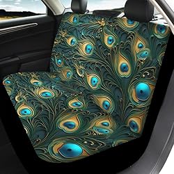 Semiouray Retro Peacock Feathers Car Seat Covers