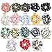 KECUCO 18 Colors Women's Chiffon Flower Hair Scrunchies for Girls Ponytail Holder Elastic Hair Bands, Including 5 pcs Chiffon Polka Dot Print Hair Ties and 13 pcs Colorful Flowers Hair Bows(COLOR 1)