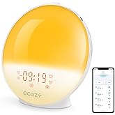 ecozy Sunrise Alarm Clock for Heavy Sleepers, Smart Wake Up Light with Sunrise/Sunset Simulation, App & Voice Controlled, Nat